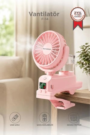 Özel Üretim Torima Vantilatör F14 Pembe Pratik Alet Alternatif Küçük Boyut
