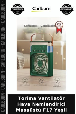Torima Vantilatör Hava Nemlendirici Masaüstü F17 Yeşil Kablolu Model Masa Üstü Pratik Cihaz