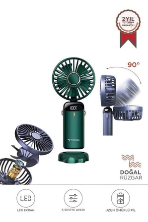 Premium Torima F-19 Şarjlı Mini Masa Fan Vantilatör Şık Pratik Bireysel