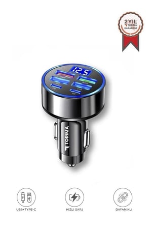 Torima Hızlı Araç Şarj Cihazı Usb Type-C 66W G19 Teknik Parça Cihaz Desteği Modern Gereç