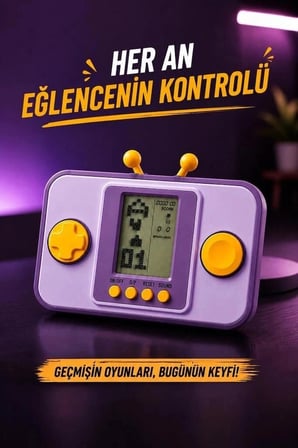Torima GC-010 Mor El Atarisi Tetris Gameboy Joystick Nostaljik Hediye Yaşam Tarzı Renkli Eğlence