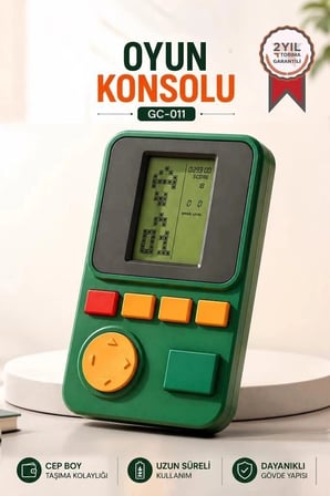 Delux Serisi Torima Oyun Kolu Atari Joystick Tetris Gameboy GC011 Yeşil Mini Eğlence Elektronik