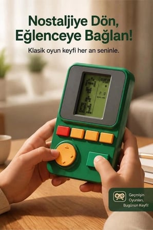 Delux Serisi Torima Oyun Kolu Atari Joystick Tetris Gameboy GC011 Yeşil Mini Eğlence Elektronik