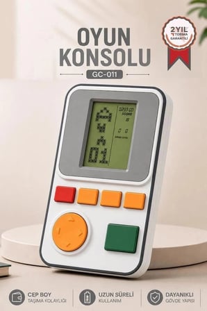 Torima Oyun Kolu Atari Joystick Tetris Gameboy GC011 Beyaz Eğlence Aracı Genç Hediyesi Seyyar Konsol