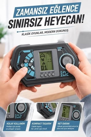 Premium Torima Oyun Kolu Atari Joystick Tetris Gameboy GC015 Siyah Müzikli Konsol Oyuncak