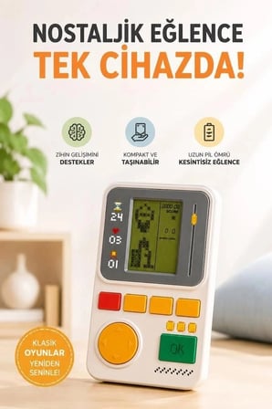 Özel Üretim Torima Oyun Kolu Atari Joystick Tetris Gameboy GC017 Beyaz Günlük Eğlence Günün