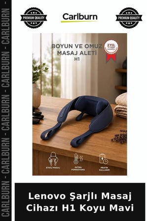 Özel Seri Lenovo Şarjlı Masaj Cihazı H1 Koyu Mavi Rahatlık Aleti Boyun Masajı Taşınabilir Alet