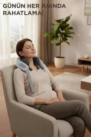 Delux Serisi Lenovo Şarjlı Masaj Cihazı H1 Gri Konfor Omuz Bakım