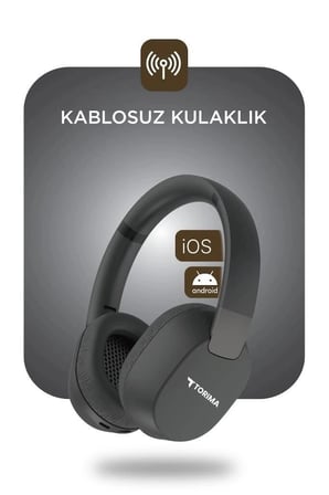 Torima Bluetooth Kulaklık Kulak Üstü Kablosuz Kulaklık HD50 Siyah Müzik Aleti Dinleme Aracı