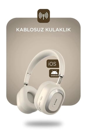 Özel Seri Torima Bluetooth Kulaklık Kulak Üstü HD70 Bej Telefon Eşyası Teknik Ürün Hediyelik Eşya
