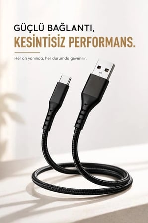 Özel Üretim Torima Şarj Kablosu USB-A to Type-C İ7 03210 Siyah Araç Taşınabilir Bireysel
