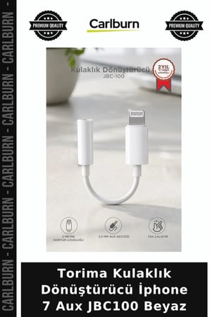 Özel Üretim Torima Kulaklık Dönüştürücü İphone 7 Aux JBC100 Beyaz Ek Parça Ara Kablo Ses Adaptörü