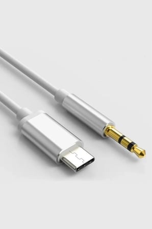 Premium Torima Dönüştürücü Kablo JH035 Beyaz 3.5MM Dijital Parça Ses Aktarıcı Müzik Kablosu