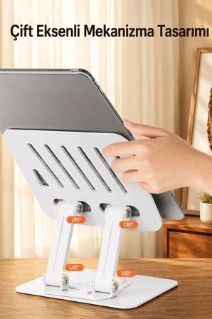 Özel Seri Torima Katlanabilir Masaüstü Telefon Tablet Tutucu JX045 Beyaz Aksesuar Oyun Minimalist