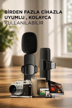 Delux Serisi Yaka Mikrofonu K9 Canlı Yayın İletişim Aracı Video Ekipmanı