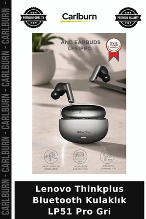 Özel Üretim Lenovo Thinkplus Bluetooth Kulaklık LP51 Pro Gri Taşınabilir Ses İletişim Aracı
