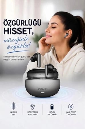Özel Üretim Lenovo Thinkplus Bluetooth Kulaklık LP51 Pro Gri Taşınabilir Ses İletişim Aracı