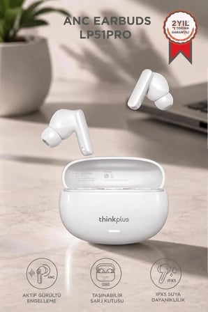 Özel Seri Thinkplus Bluetooth Kulaklık LP51 Pro Beyaz Ses Spor Akıllı