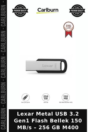 Özel Seri Lexar Metal USB 3.2 Gen1 Flash Bellek 150 MB/s – 256 GB M400 Veri Deposu Hızlı Ofis