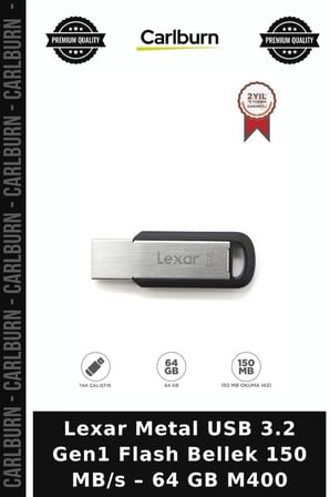 Özel Üretim Lexar Metal USB 3.2 Gen1 Flash Bellek 150 MB/s – 64 GB M400 Ekipman Yedek Çalışma