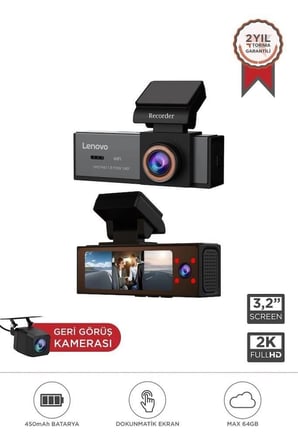 Araç İçi Kamera 1080P Dokunmatik Wifi Ön İç ve Arka Q7 Görüntüleyici Taşıt Aksesuarı Pratik Alet