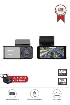 Lenovo R1-5369 Siyah 2K Wifi Araç içi Dokunmatik Ön Ve Arka Araç Kamerası Yolculuk Hediye Gezi