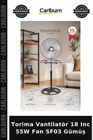 Delux Serisi Torima Vantilatör 18 Inc 55W Fan SF03 Gümüş Hava Konfor Hız