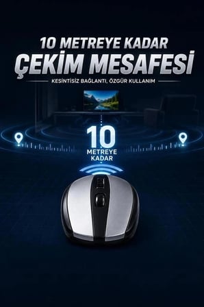 Özel Seri Torima Mouse Optik Kablosuz Fare TM08 Gümüş Fonksiyonel Cihaz Bilgisayar