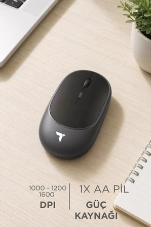 Premium Torima Mouse Çift Modlu Sessiz Kablosuz Fare TM16 Gri Bilgisayar Faresi Teknolojik Ürün