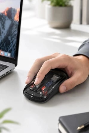 Özel Üretim Torima Şeffaf Çift Modlu Fare TM23 Siyah 2.4G Aksesuar Elektronik Sessiz