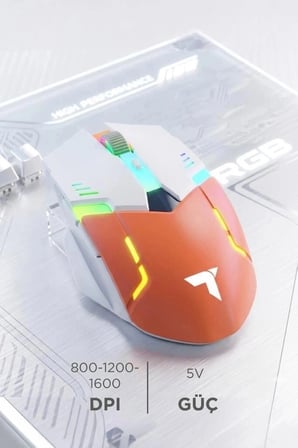 Torima Oyuncu Mouse Rgb Aydınlatma TM24 Beyaz Bilgisayar Faresi Çalışma Masası Masaüstü Fare