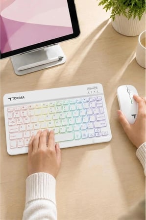 Özel Seri Kablosuz Klavye Mouse Seti TMK09 Beyaz Ürün Ev Bilgisayar
