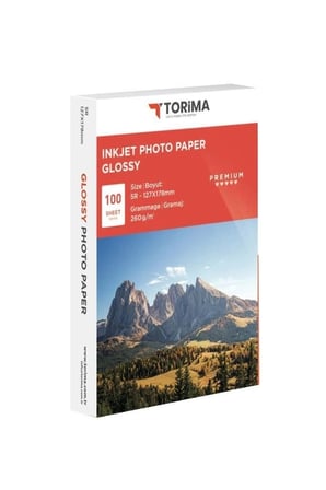 Torima 260 GR 13X18 Parlak 100 Adet İnkjet Kağıt Kırtasiye Ürünü Yazıcı Malzemesi Belge Kağıdı