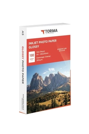 Torima 260 GR 15X21 Parlak 100 Adet İnkjet Kağıt Hatıra Basımı Resim Kağıdı Baskı Malzemesi