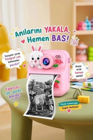 Özel Üretim CMR33 Pembe Dijital Çocuk Fotoğraf Makinesi Baskılı Cihaz Eğitici Set Eğlenceli Ürün