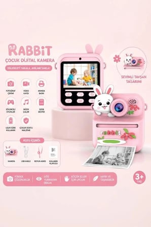 Özel Üretim CMR33 Pembe Dijital Çocuk Fotoğraf Makinesi Baskılı Cihaz Eğitici Set Eğlenceli Ürün