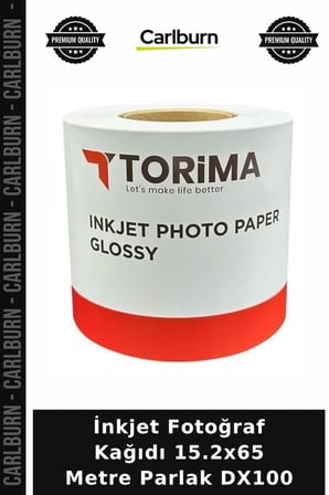 İnkjet Fotoğraf Kağıdı 15.2x65 Metre Parlak DX100 Görsel Kağıt Kırtasiye Yazıcı Rulosu