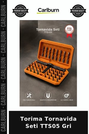 Delux Serisi Torima Tornavida Seti TTS05 Gri Kapsamlı Yardımcı Ekipman
