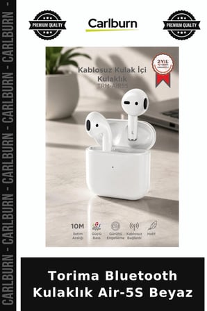 Premium Torima Bluetooth Kulaklık Air-5S Beyaz Teknolojik Alet Telefon Aksesuarı Ses Cihazı