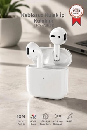 Premium Torima Bluetooth Kulaklık Air-5S Beyaz Teknolojik Alet Telefon Aksesuarı Ses Cihazı