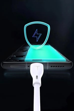 Delux Serisi Torima Şarj Kablosu Lightning 3.0A Data Kablo U14 Beyaz Telefon Bağı Cihaz Şarjı