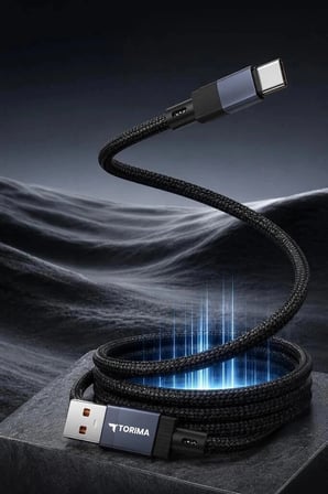 Torima Şarj Kablosu Usb to Type-C Data Kablo U18 Siyah Dijital Araç Günlük İhtiyaç Elektronik Parça