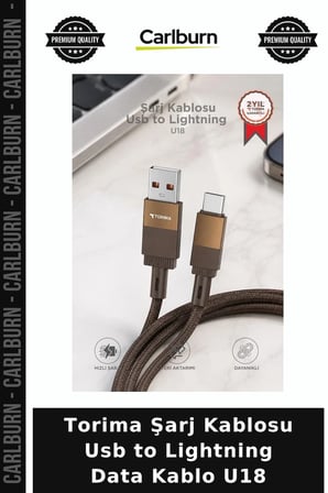 Özel Üretim Torima Şarj Kablosu Usb to Lightning Data Kablo U18 Elektronik Mobil Aksesuar