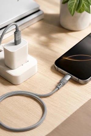 Premium Torima Şarj Kablosu Type-C to Lightning Data Kablo U18 Gri Cep Aksesuarı Teknik Parça