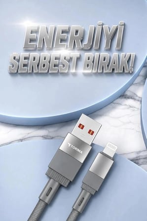Özel Seri Torima Şarj Kablosu Usb to Lightning Data Kablo U18 Gri Aksesuar Teknolojik Elektronik