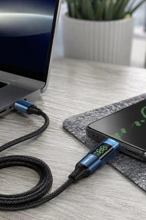 Özel Seri Torima Şarj Kablosu Type-C to Type-C 60W U22 Siyah Telefon Taşınabilir Bağlantı