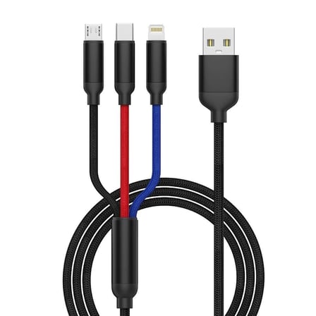 Torima Şarj Kablosu Type-C Lightning Micro U35 Siyah 3IN1 3.0A Cihaz Aparatı Gereç Hızlı Kablo