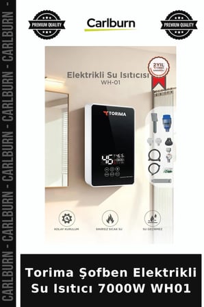 Delux Serisi Torima Şofben Elektrikli Su Isıtıcı 7000W WH01 Mutfak Gereci Dijital Cihaz
