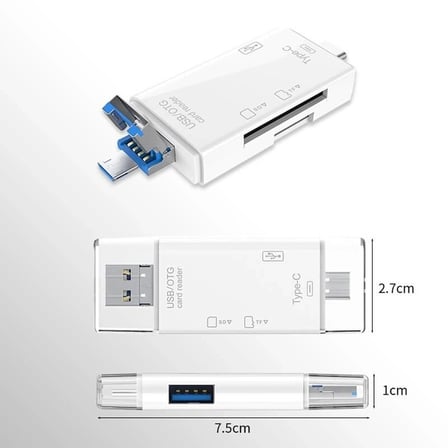 Torima Kart Okuyucu Usb Otg Hub Type-C Micro 6IN1 Adaptör YD40 Ofis Aparatı Çalışma Masası Donanım