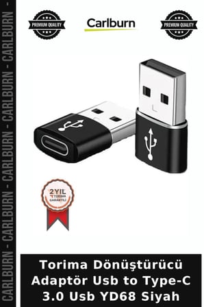 Torima Dönüştürücü Adaptör Usb to Type-C 3.0 Usb YD68 Siyah Cihaz Bağlantısı Bağlantı Ucu Ara Birim